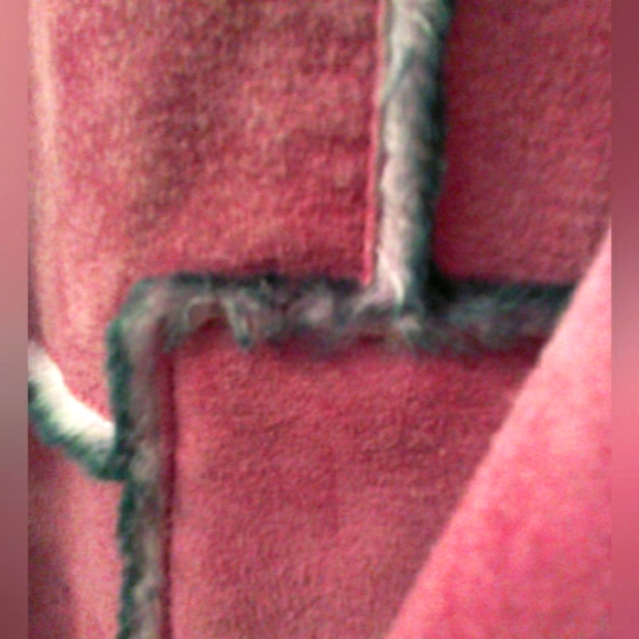 VINTAGE Newport News Pink Leather Suede Jacket W/ Faux Fur (CRAZY GORGEOUS) XL - Picture 5 of 16